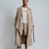 The Long Trench Coat Nylon Caqui